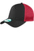 New Era NE205 Mens Adjustable Trucker Hat Black/Red Front