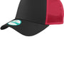 New Era Mens Adjustable Trucker Hat - Black/Scarlet Red