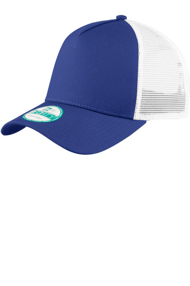 New Era NE205 Mens Adjustable Trucker Hat Royal Blue/White Front
