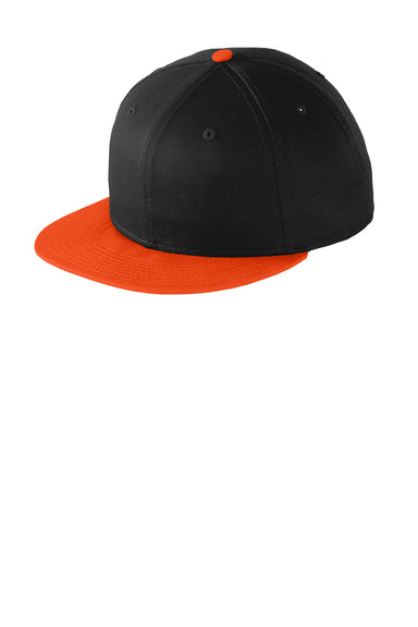 New Era NE400 Mens Adjustable Hat Black/Orange Front