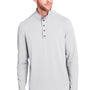 North End Mens Jaq Performance Moisture Wicking Long Sleeve Polo Shirt - Platinum Grey