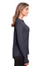 North End NE400W Womens Jaq Performance Moisture Wicking Long Sleeve Polo Shirt Carbon Grey Side