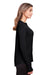 North End NE400W Womens Jaq Performance Moisture Wicking Long Sleeve Polo Shirt Black Side