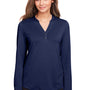 North End Womens Jaq Performance Moisture Wicking Long Sleeve Polo Shirt - Classic Navy Blue