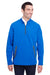 North End NE401 Mens Quest Performance Moisture Wicking 1/4 Zip Sweatshirt Olympic Blue/Carbon Grey Front