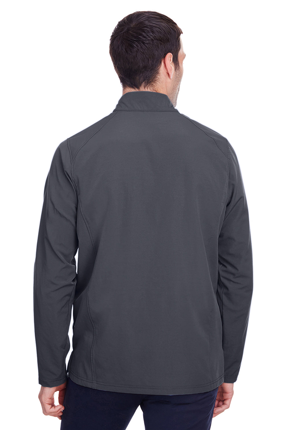 North End NE401 Mens Quest Performance Moisture Wicking 1/4 Zip Sweatshirt Carbon Grey/Black Back