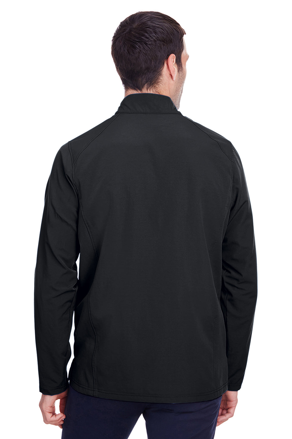 North End NE401 Mens Quest Performance Moisture Wicking 1/4 Zip Sweatshirt Black/Carbon Grey Back