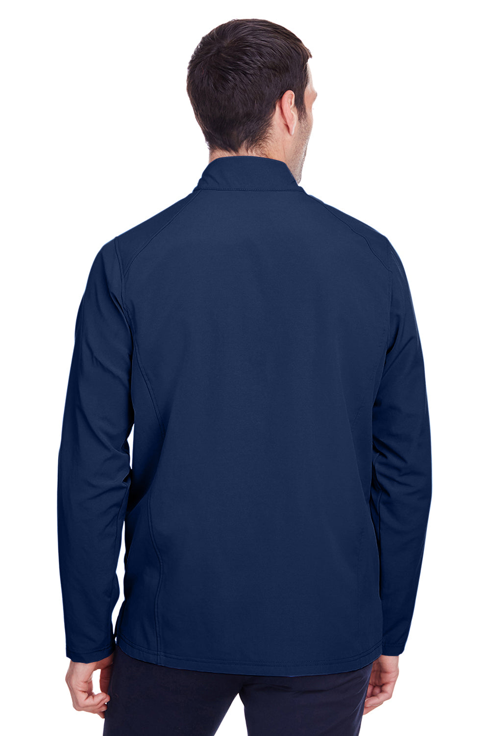 North End NE401 Mens Quest Performance Moisture Wicking 1/4 Zip Sweatshirt Navy Blue/Carbon Grey Back