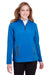 North End NE401W Womens Quest Performance Moisture Wicking 1/4 Zip Sweatshirt Olympic Blue/Carbon Grey Front