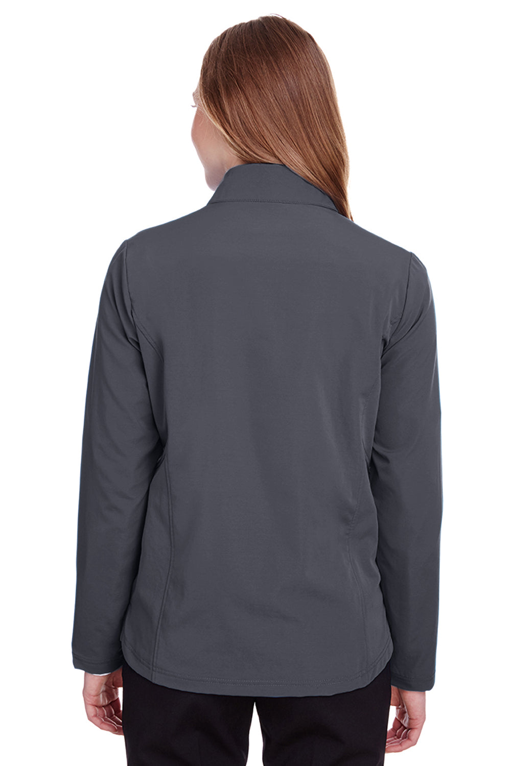 North End NE401W Womens Quest Performance Moisture Wicking 1/4 Zip Sweatshirt Carbon Grey/Black Back