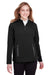 North End NE401W Womens Quest Performance Moisture Wicking 1/4 Zip Sweatshirt Black/Carbon Grey Front