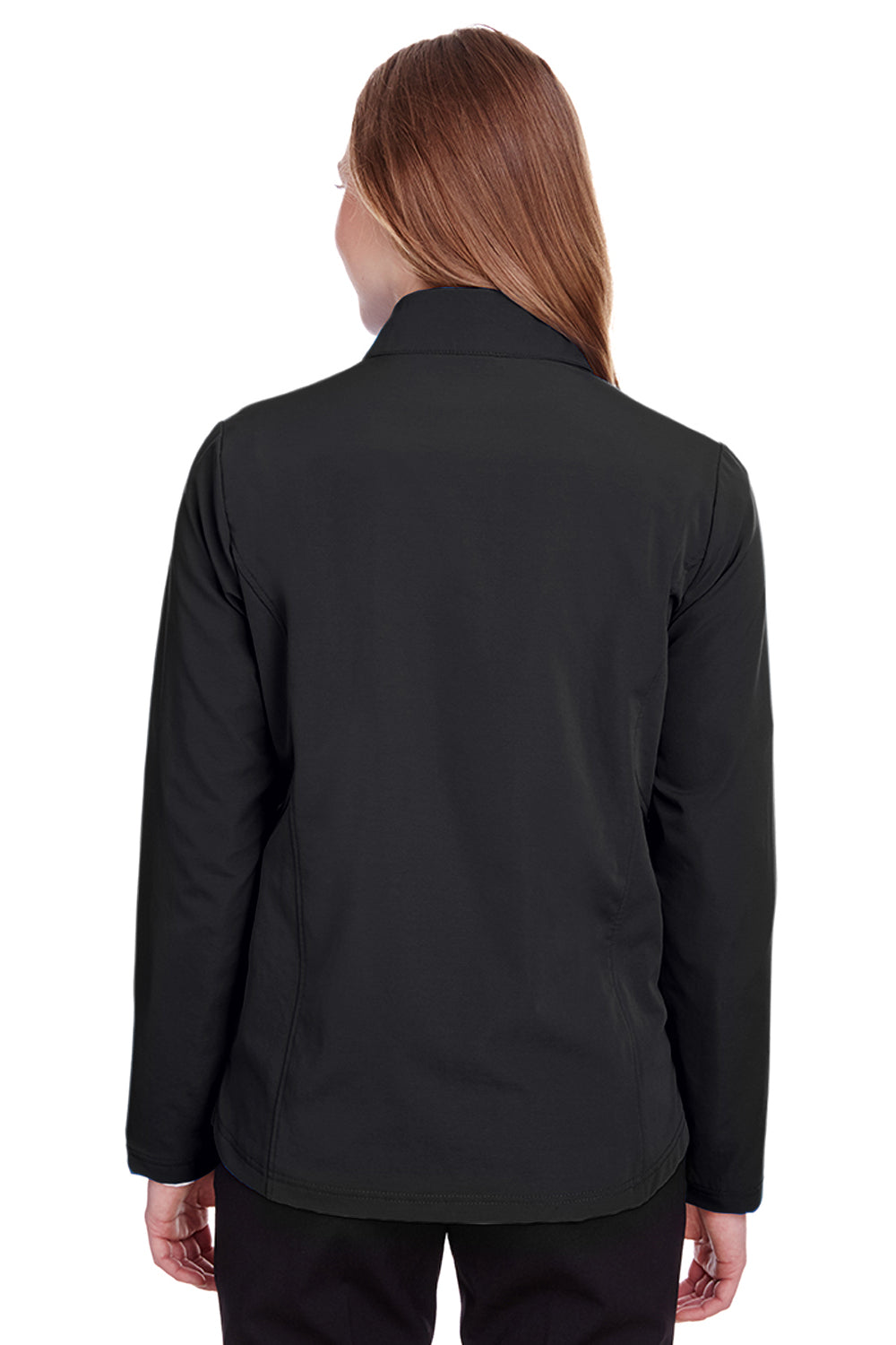 North End NE401W Womens Quest Performance Moisture Wicking 1/4 Zip Sweatshirt Black/Carbon Grey Back