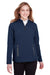 North End NE401W Womens Quest Performance Moisture Wicking 1/4 Zip Sweatshirt Navy Blue/Carbon Grey Front