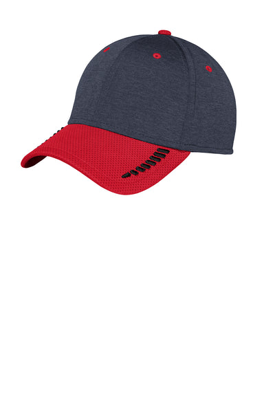 New Era NE704 Mens Stretch Fit Hat Red/Heather Navy Blue Front