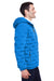 North End NE708 Mens Loft Waterproof Full Zip Hooded Puffer Jacket Olympic Blue/Carbon Grey Side