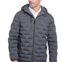 North End Mens Loft Waterproof Full Zip Hooded Puffer Jacket - Carbon Grey/Black
