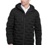 North End Mens Loft Waterproof Full Zip Hooded Puffer Jacket - Black/Carbon Grey