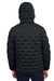North End NE708 Mens Loft Waterproof Full Zip Hooded Puffer Jacket Black/Carbon Grey Back