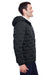 North End NE708 Mens Loft Waterproof Full Zip Hooded Puffer Jacket Black/Carbon Grey Side