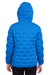 North End NE708W Womens Loft Waterproof Full Zip Hooded Puffer Jacket Olympic Blue/Carbon Grey Back