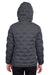 North End NE708W Womens Loft Waterproof Full Zip Hooded Puffer Jacket Carbon Grey/Black Back