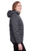North End NE708W Womens Loft Waterproof Full Zip Hooded Puffer Jacket Carbon Grey/Black Side