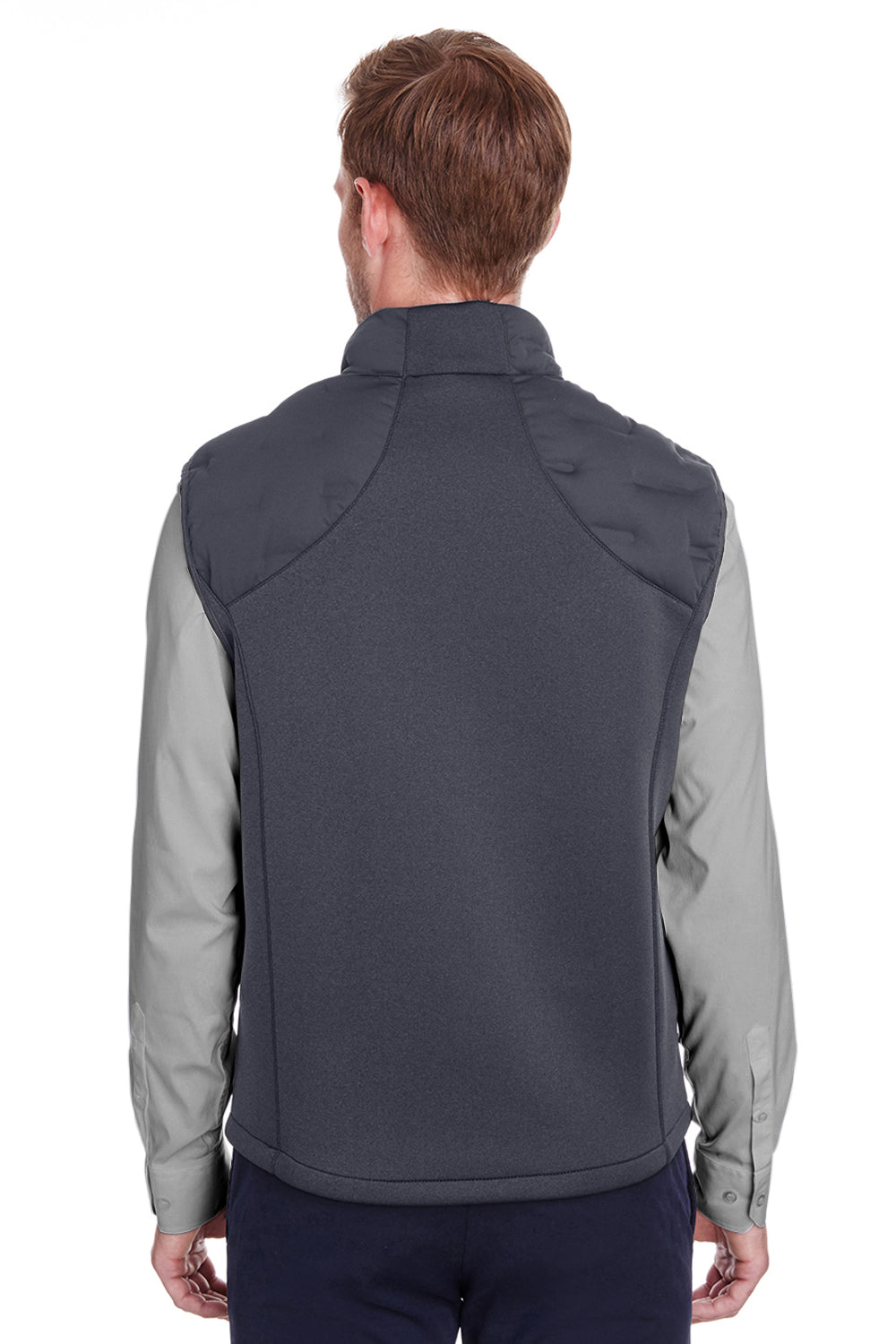 North End NE709 Mens Pioneer Hybrid Waterproof Full Zip Vest Carbon Grey/Black Back