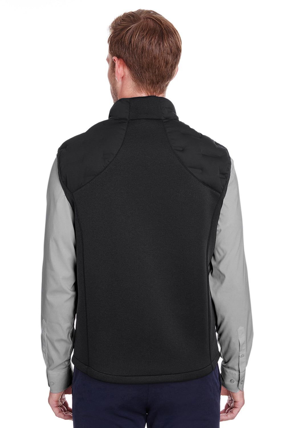 North End NE709 Mens Pioneer Hybrid Waterproof Full Zip Vest Black/Carbon Grey Back