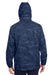 North End NE711 Mens Rotate Reflective Water Resistant Full Zip Hooded Jacket Navy Blue/Carbon Grey Back