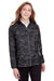 North End NE711W Womens Rotate Reflective Water Resistant Full Zip Hooded Jacket Black/Carbon Grey Front