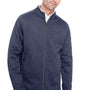 North End Mens Flux 2.0 Fleece Water Resistant Full Zip Jacket - Heather Classic Navy Blue/Carbon Grey