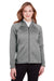 North End NE712W Womens Flux 2.0 Fleece Water Resistant Full Zip Jacket Light Grey/Carbon Grey Front