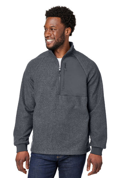 North End NE713 Mens Aura Sweater Fleece 1/4 Zip Sweatshirt Carbon Grey Front