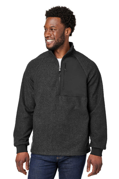 North End NE713 Mens Aura Sweater Fleece 1/4 Zip Sweatshirt Black Front
