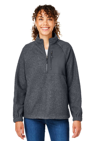 North End NE713W Womens Aura Sweater Fleece 1/4 Zip Sweatshirt Carbon Grey Front
