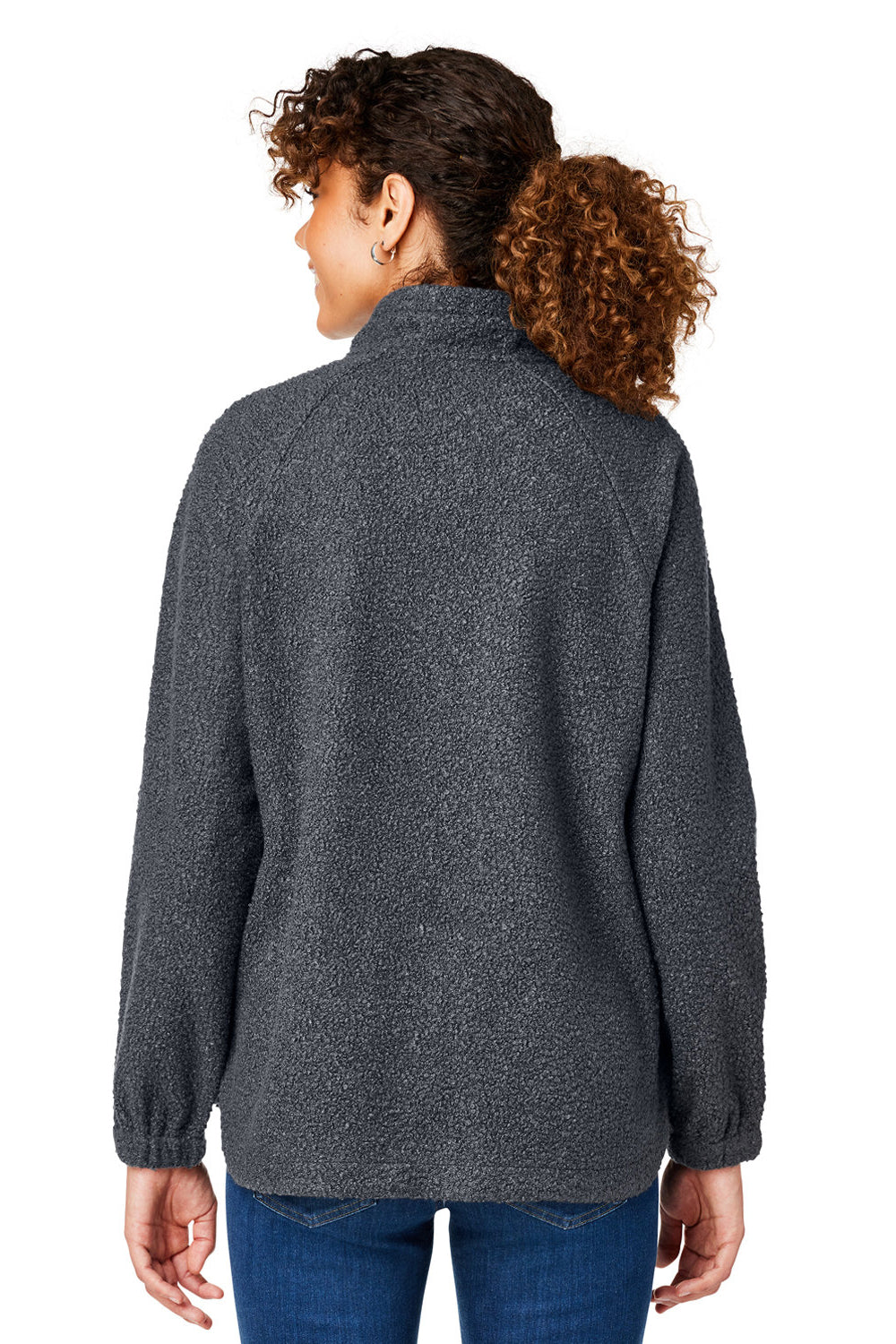 North End NE713W Womens Aura Sweater Fleece 1/4 Zip Sweatshirt Carbon Grey Back