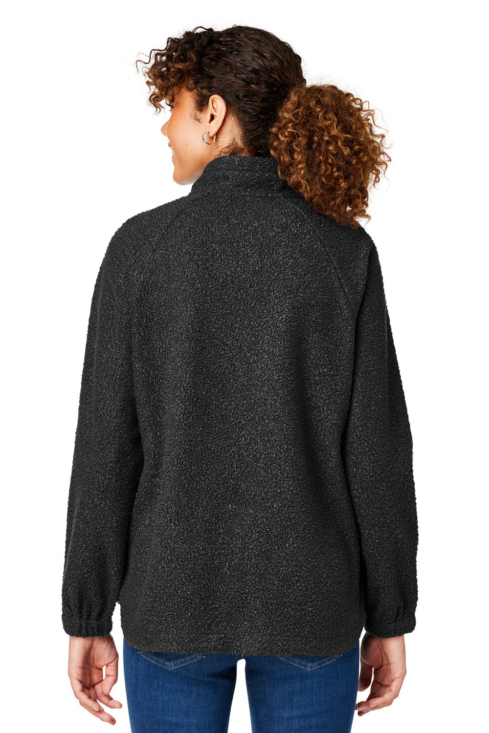 North End NE713W Womens Aura Sweater Fleece 1/4 Zip Sweatshirt Black Back
