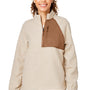 North End Womens Aura Sweater Fleece 1/4 Zip Sweatshirt - Heather Oatmeal/Teak