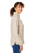 North End NE713W Womens Aura Sweater Fleece 1/4 Zip Sweatshirt Heather Oatmeal/Teak Side