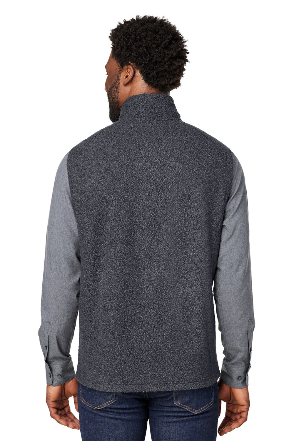 North End NE714 Mens Aura Sweater Fleece Full Zip Vest Carbon Grey Back
