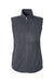 North End NE714W Womens Aura Sweater Fleece Full Zip Vest Carbon Grey Flat Front