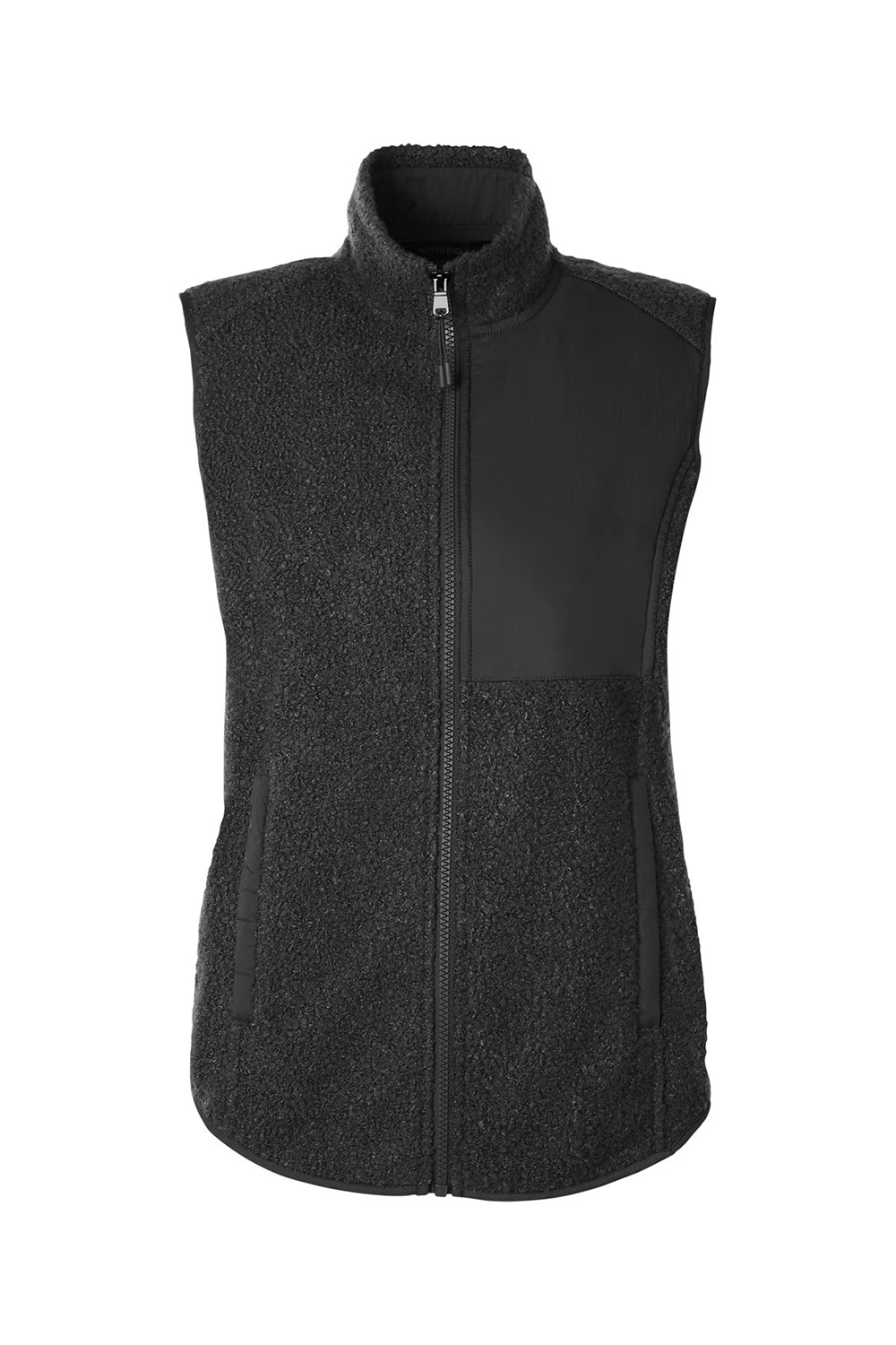North End NE714W Womens Aura Sweater Fleece Full Zip Vest Black Flat Front