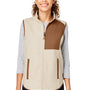 North End Womens Aura Sweater Fleece Full Zip Vest - Heather Oatmeal/Teak