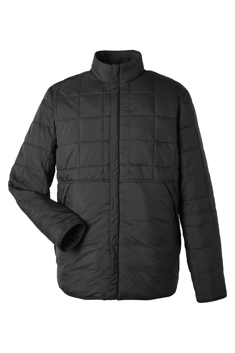 North End NE721 Mens Aura Fleece Lined Full Zip Jacket Black Flat Front