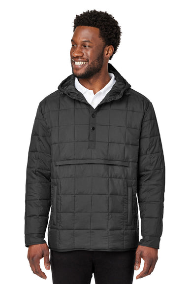 North End NE722 Mens Aura Packable Hooded Anorak Jacket Black Front