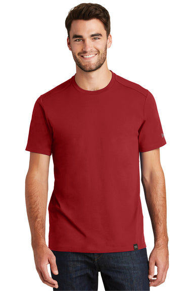 New Era NEA100 Mens Heritage Short Sleeve Crewneck T-Shirt Crimson Red Front