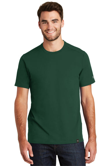 New Era NEA100 Mens Heritage Short Sleeve Crewneck T-Shirt Forest Green Front