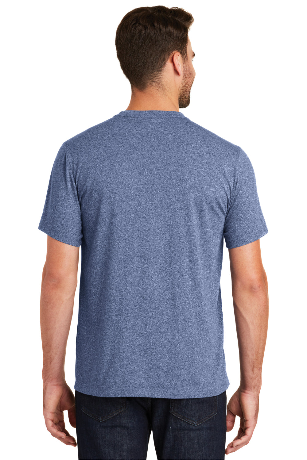New Era NEA100 Mens Heritage Short Sleeve Crewneck T-Shirt Dark Royal Blue Twist Back