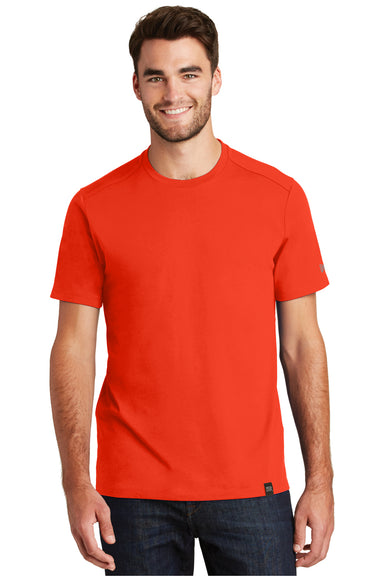 New Era NEA100 Mens Heritage Short Sleeve Crewneck T-Shirt Orange Front