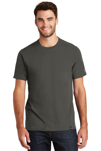 New Era NEA100 Mens Heritage Short Sleeve Crewneck T-Shirt Graphite Grey Front